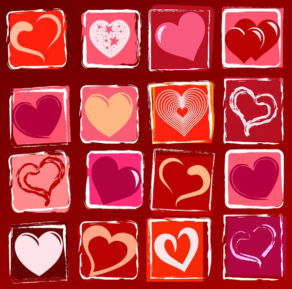 Drawn hearts background — Stock Photo, Image