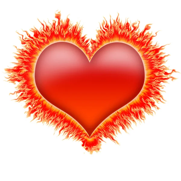 Fire heart 1 — Stock Photo, Image
