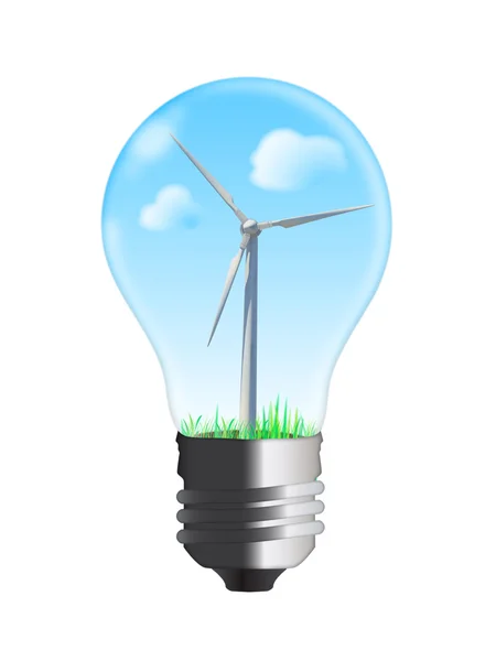 Turbina eolica in lampadina — Foto Stock