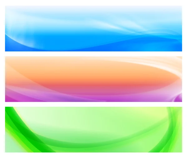 三种色彩丰富的网页抽象横幅 2 — 图库照片