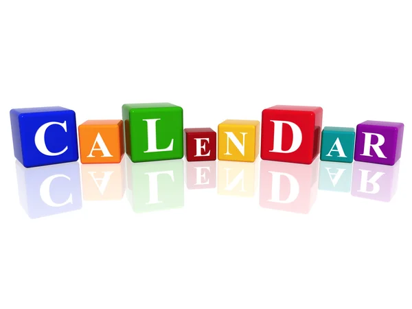 Calendario in cubi 3d — Foto Stock