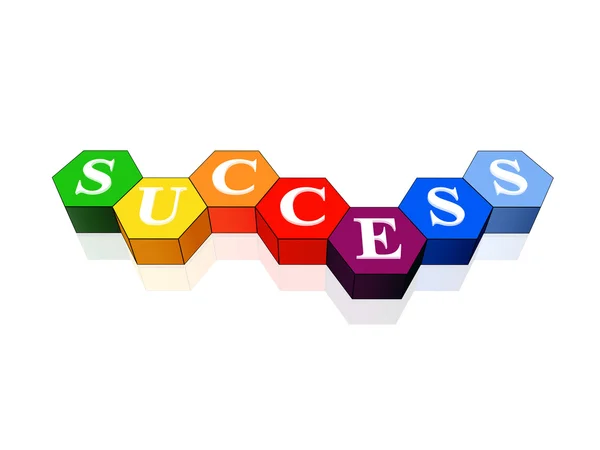 Success in colour hexahedrons — Stock Photo, Image