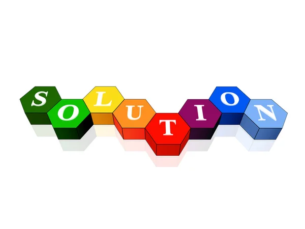 Solution in colour hexahedrons — Stock Photo, Image