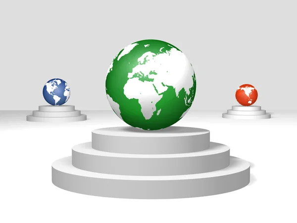 Los globos mundiales sobre los pedestales —  Fotos de Stock
