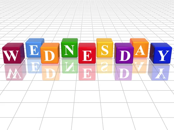 Wednesday in 3d coloured cubes — Stock Photo, Image