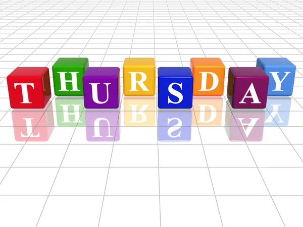 Thursday in 3d coloured cubes — Stock Photo, Image