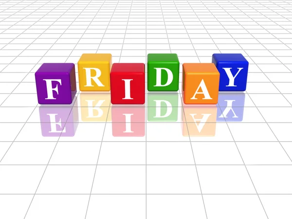 Friday in 3d coloured cubes — Stock Photo, Image