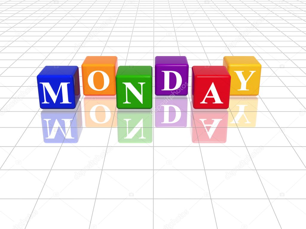 Monday in 3d coloured cubes