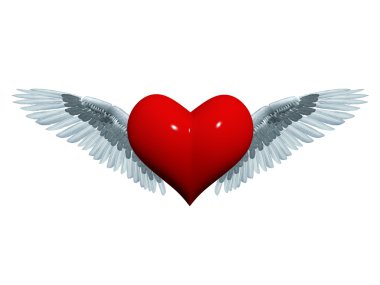 3d angel heart clipart