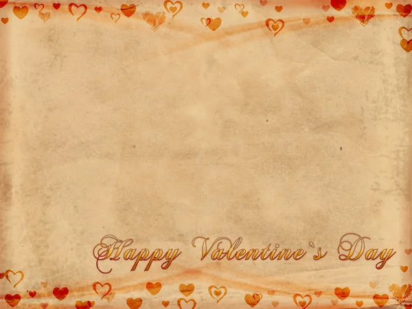 Happy valentine's day on old paper — Stock Photo, Image