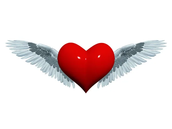 Corazón de ángel 3d —  Fotos de Stock