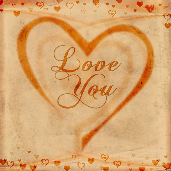 Love you on old paper — Stock Photo, Image