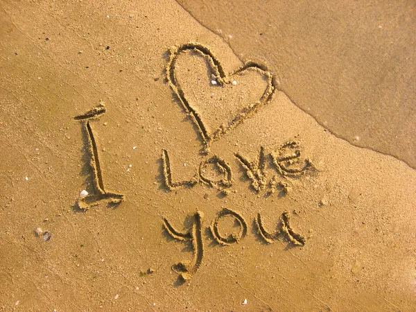 stock image I love you on the beach