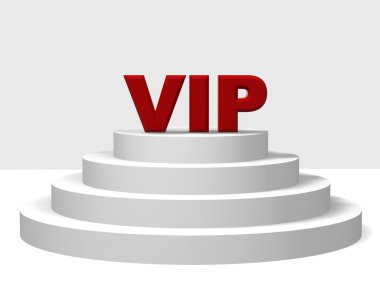 Red vip on a pedestal clipart