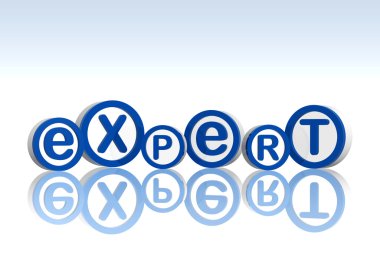 Expert in blue circles clipart