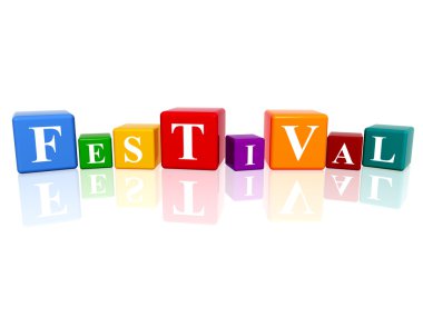 Festival in 3d cubes clipart