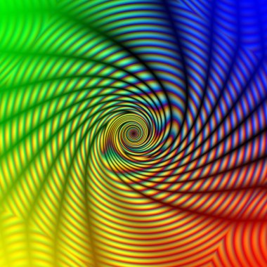 Abstract rainbow concentric spiral clipart