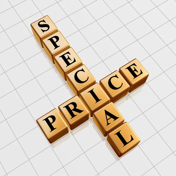 Preço especial dourado como palavras cruzadas — Fotografia de Stock