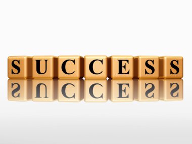 Golden success with reflection clipart