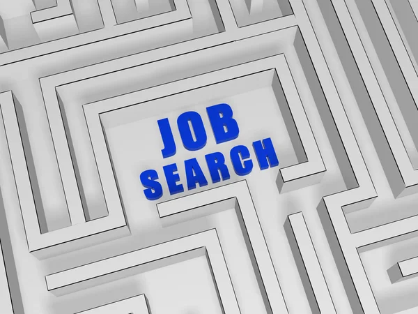 Busca de emprego azul no labirinto — Fotografia de Stock