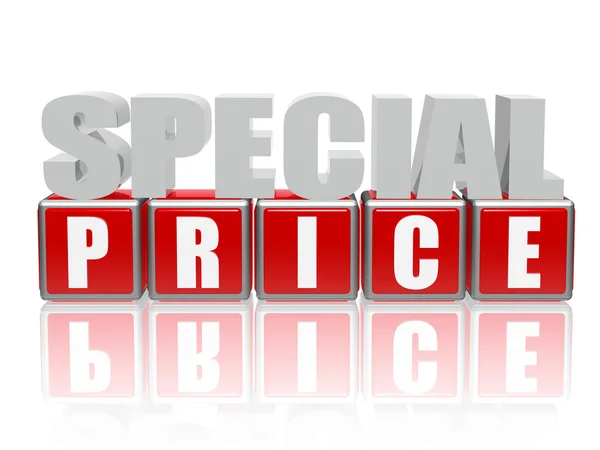 Специальная цена - буквы и кубики — стоковое фото