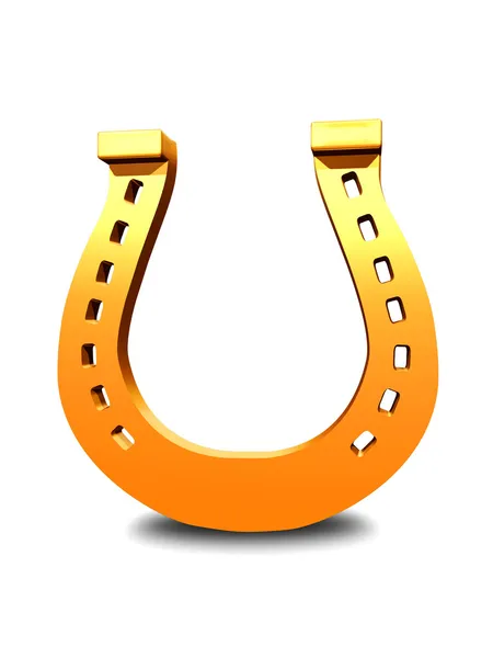 3d golden horseshoe — Stock Photo, Image