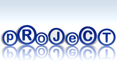 Project in blue circles clipart