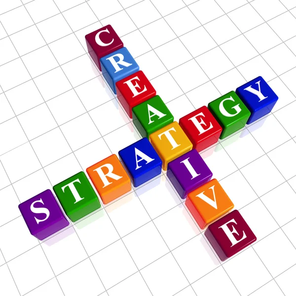 Cor estratégia criativa como palavras cruzadas — Fotografia de Stock
