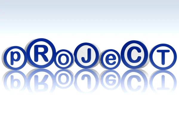 Project in blauwe cirkels — Stockfoto