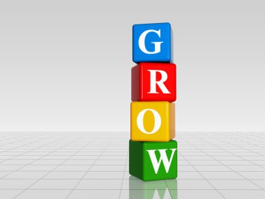Colour grow with reflection clipart