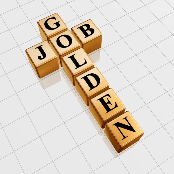 Golden job crossword — Stock Photo, Image