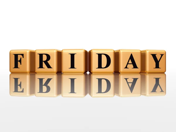 Friday in 3d golden cubes — Stock Photo, Image