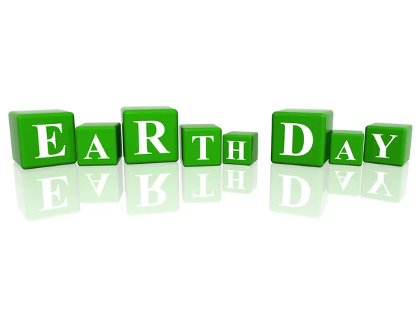 Earth Day in 3d cubes — Stock Photo, Image