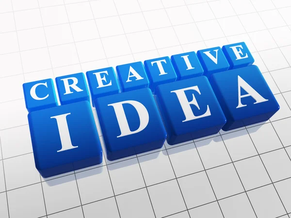 Ideia criativa em cubos azuis — Fotografia de Stock