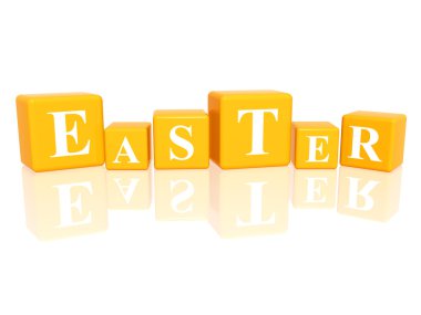 Easter in 3d cubes clipart