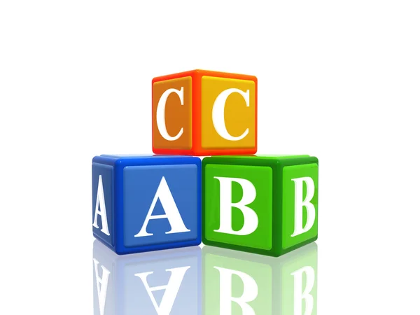 Цветные кубы Abc — стоковое фото
