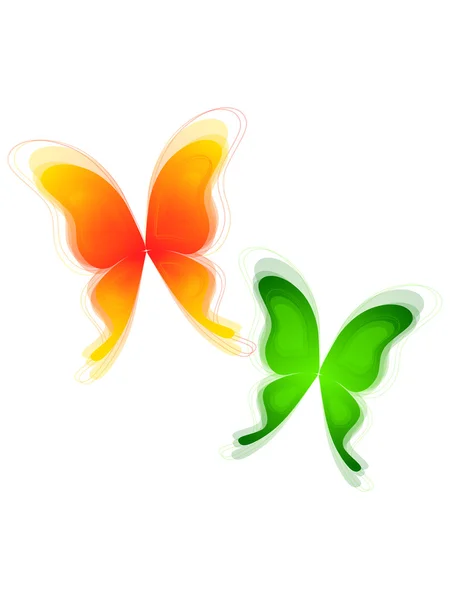 Zelené a žluté butterflys — Stock fotografie