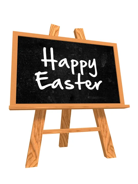 3d iblackboard with happy easter — Stock Photo, Image