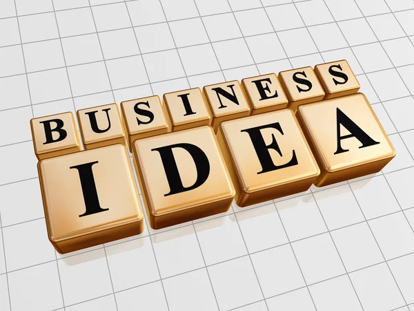 Business idee in gouden kubussen — Stockfoto