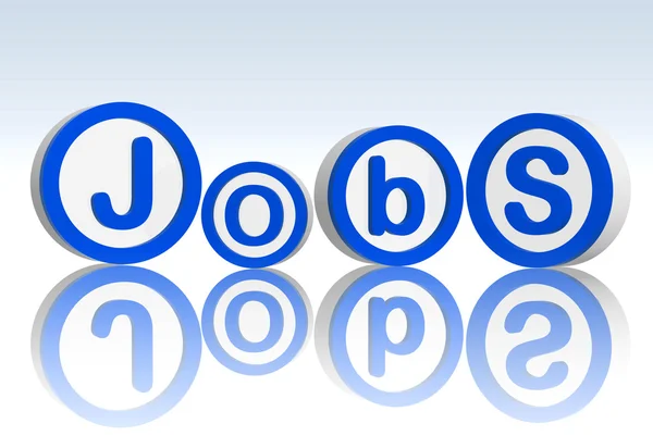 Jobs in blue circles — Stock Photo, Image