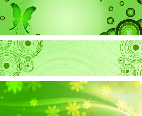 Lente groene banners — Stockfoto