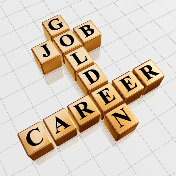 Goldener Job und Karriere-Kreuzworträtsel — Stockfoto