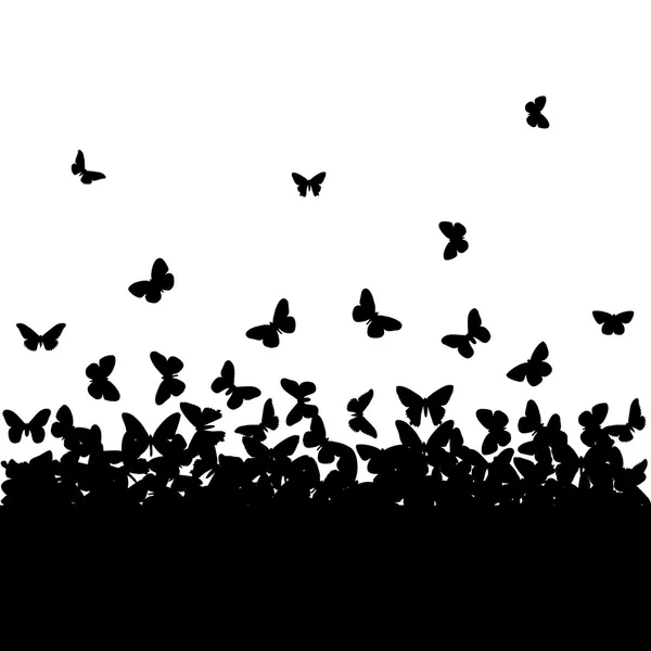 Las siluetas de las mariposas — Archivo Imágenes Vectoriales