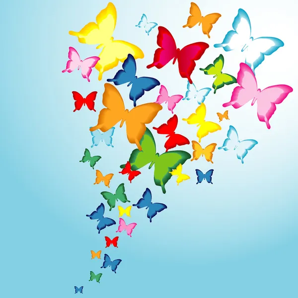 Butterflies flying towards the light — Stock Vector