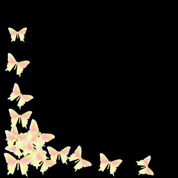 Schmetterling auf schwarzem Hintergrund — Stockvektor