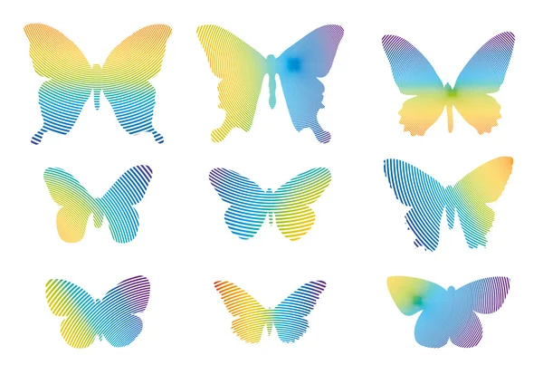 Силуети метеликів — стоковий вектор