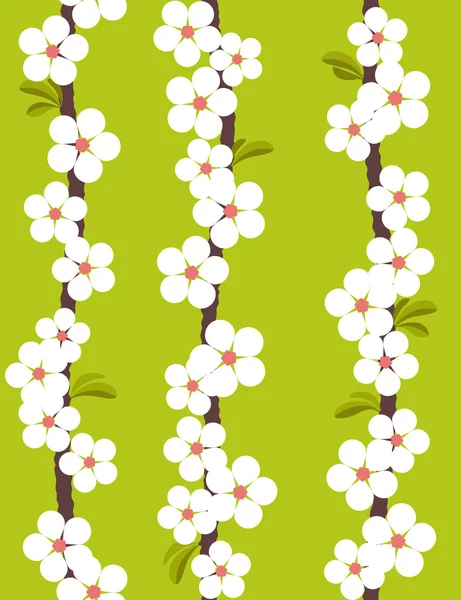 Cherry blossom. Seamless background. — Stock Vector