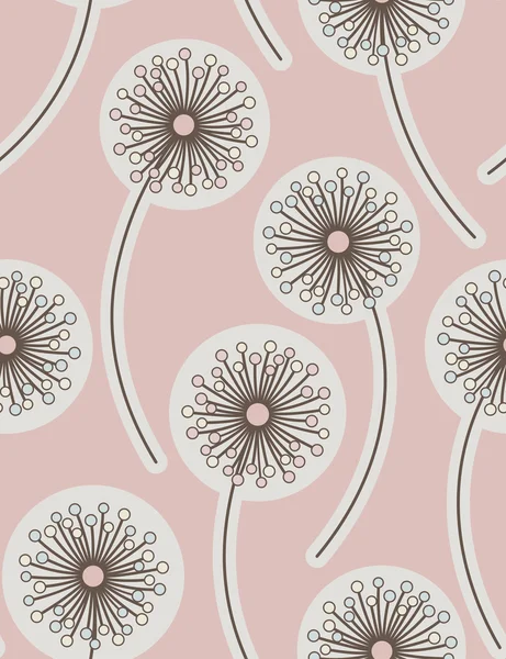Dandelion. Seamless floral background. — Stock Vector