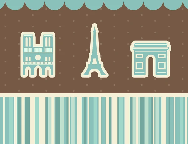 Best Paris sights. Vector illustration. — Stock Vector