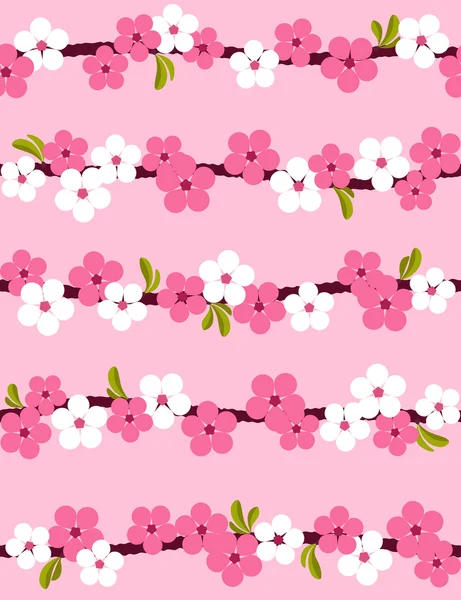 Cherry blossom. Seamless background. — Stock Vector